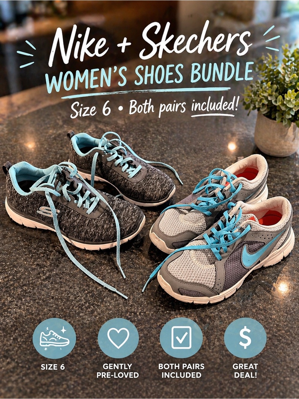 Size 6 Nike + Skechers‎ Women’s Shoes Bundle